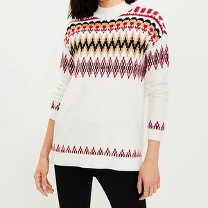 Loft Fair Isle Mockneck Sweater